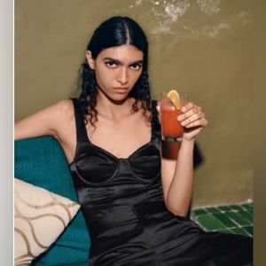 zara satin effect bustier bodysuit